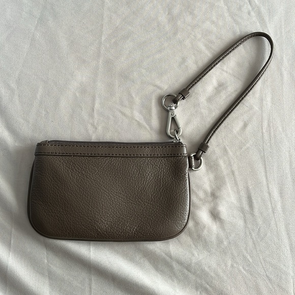 Calvin Klein Leather Zip Wristlet - Taupe - Picture 2 of 10